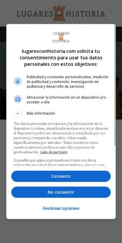 Anteprima del sito Lugares con Historia, media di Spagna per articoli sponsorizzati