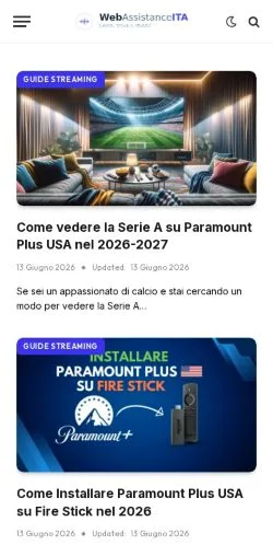 Anteprima del sito WebAssistanceITA, media di Italia per articoli sponsorizzati
