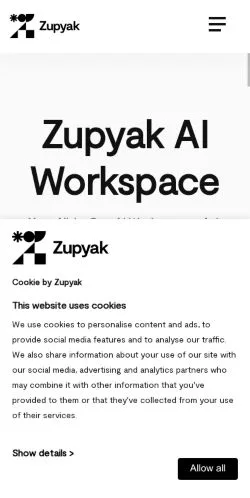 スポンサード記事向けのアメリカ合衆国メディア、Zupyak AI Content Agentsのサイトプレビュー