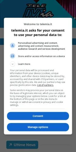 Vorschau der Website Telemia, Medium aus Italien für gesponserte Artikel