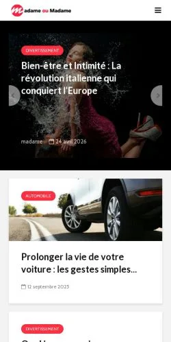 Voorbeeld van de site Madame Ou Madame, medium uit Frankrijk voor gesponsorde artikelen