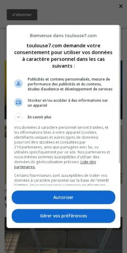 스폰서 기사용 프랑스 매체 Toulouse7.com Actualités Toulouse 사이트 미리보기