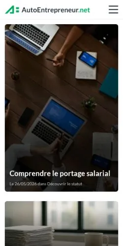 Anteprima del sito AutoEntrepreneur, media di Francia per articoli sponsorizzati