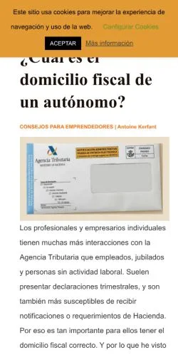 Vista previa del sitio Crear Mi Empresa, medio de España para artículos patrocinados