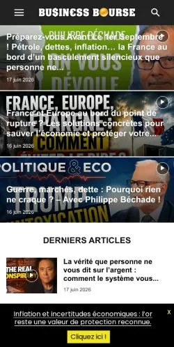 Anteprima del sito BusinessBourse, media di Francia per articoli sponsorizzati
