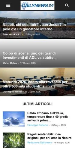 Anteprima del sito DailyNews24, media di Italia per articoli sponsorizzati