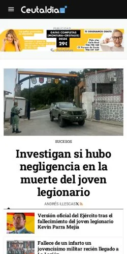 Anteprima del sito Ceuta Al Día, media di Spagna per articoli sponsorizzati