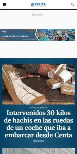 Anteprima del sito Ceuta Actualidad, media di Spagna per articoli sponsorizzati