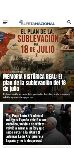Anteprima del sito Alerta Nacional, media di Spagna per articoli sponsorizzati