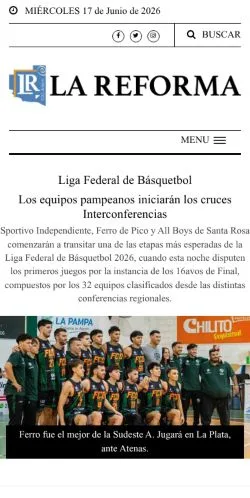 スポンサード記事向けのアルゼンチンメディア、La Reformaのサイトプレビュー