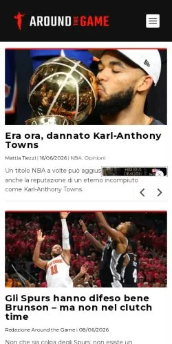 Preview of the Around The Game website, a media outlet in Italy for sponsored articles