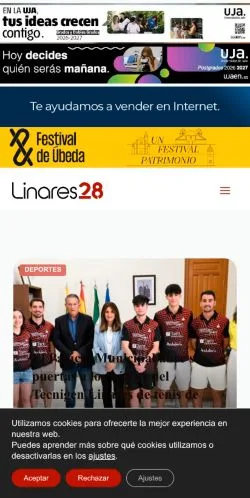 스폰서 기사용 스페인 매체 Linares28 사이트 미리보기