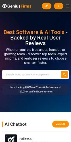 Anteprima del sito GeniusFirms, media di Stati Uniti per articoli sponsorizzati