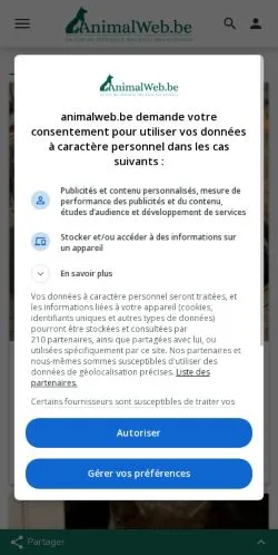 Anteprima del sito AnimalWeb Belgique, media di Belgio per articoli sponsorizzati