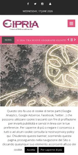 Anteprima del sito Cipriamagazine, media di Italia per articoli sponsorizzati