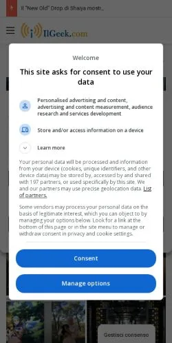 スポンサード記事向けのイタリアメディア、Il Geekのサイトプレビュー
