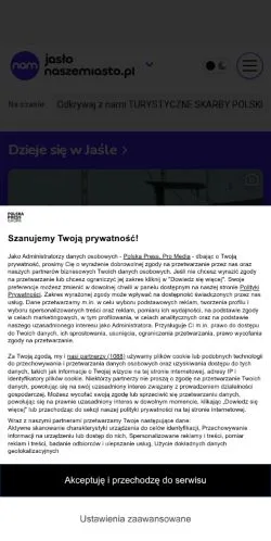 Sponsorlu makaleler için Polonya medyası Jasło Nasze Miasto sitesinin önizlemesi