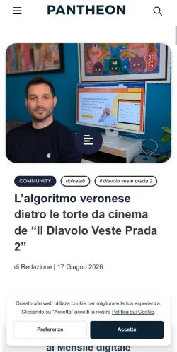 Podgląd witryny Giornale Pantheon, medium z kraju Włochy do artykułów sponsorowanych