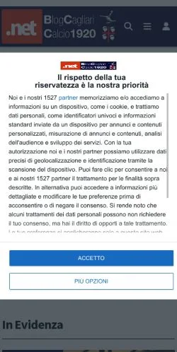 Anteprima del sito News Cagliari Calcio, media di Italia per articoli sponsorizzati
