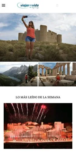 Anteprima del sito Viajar Es Vida, media di Spagna per articoli sponsorizzati