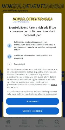Podgląd witryny Non Solo Eventi Parma, medium z kraju Włochy do artykułów sponsorowanych
