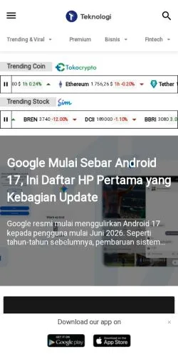 Anteprima del sito Teknologi ID, media di Indonesia per articoli sponsorizzati