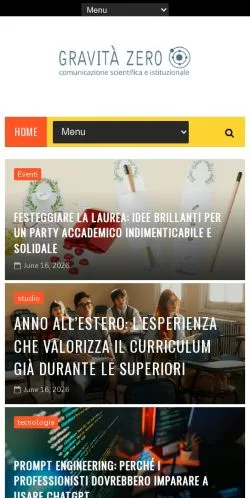 Anteprima del sito Gravità Zero, media di Italia per articoli sponsorizzati