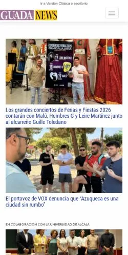 Anteprima del sito Guada News, media di Spagna per articoli sponsorizzati
