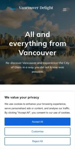 Anteprima del sito Vancouver Delight, media di Stati Uniti per articoli sponsorizzati