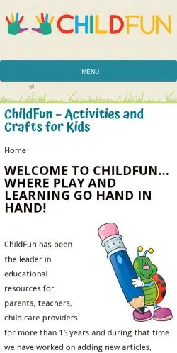 Sponsorlu makaleler için Amerika Birleşik Devletleri medyası ChildFun sitesinin önizlemesi