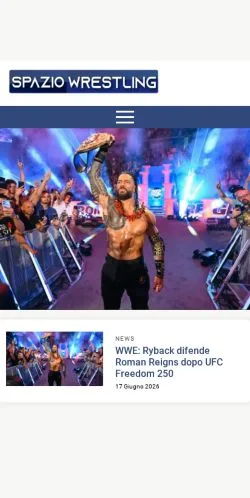 Anteprima del sito Spazio Wrestling, media di Italia per articoli sponsorizzati