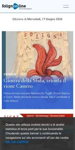 Forhåndsvisning af Folignonline / L'altra Informazione!, medie fra Italien til sponsorerede artikler