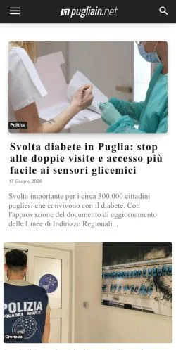 スポンサード記事向けのイタリアメディア、Pugliainのサイトプレビュー