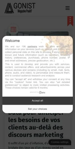 Vorschau der Website Agonist, Medium aus Frankreich für gesponserte Artikel