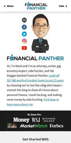 Anteprima del sito Financial Panther, media di Stati Uniti per articoli sponsorizzati