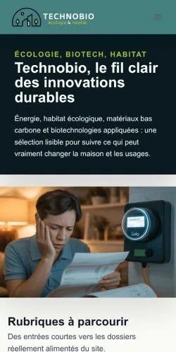 Aperçu du site TechnoBio, média de France pour articles sponsorisés