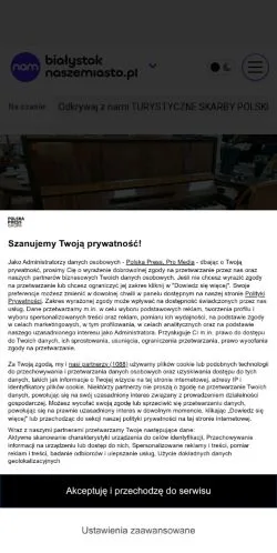 Anteprima del sito Białystok Nasze Miasto, media di Polonia per articoli sponsorizzati