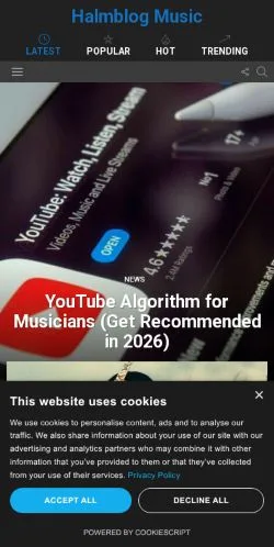 Aperçu du site Halmblog Music, média de États-Unis pour articles sponsorisés