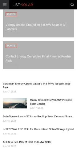 Preview of the List Solar website, a media outlet in United States for sponsored articles