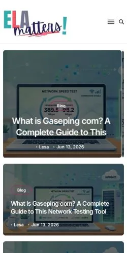 Pré-visualização do site ELA Matters, meio de Estados Unidos para artigos patrocinados