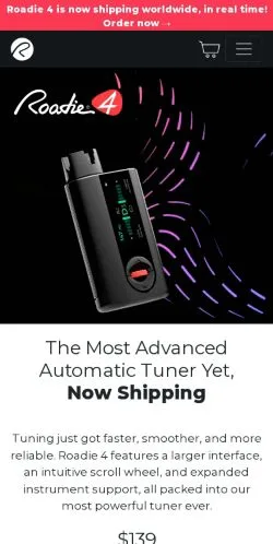 Anteprima del sito Roadie Music Automatic Tuners, media di Stati Uniti per articoli sponsorizzati