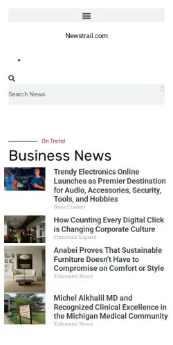 Anteprima del sito Newstrail, media di Stati Uniti per articoli sponsorizzati