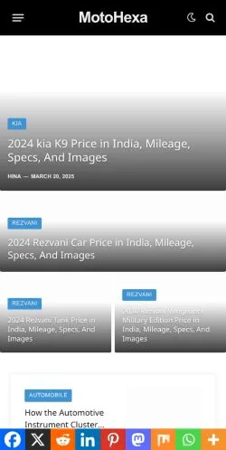 Podgląd witryny Car News India, medium z kraju Stany Zjednoczone do artykułów sponsorowanych