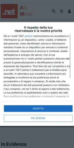 Anteprima del sito Altomolise, media di Italia per articoli sponsorizzati