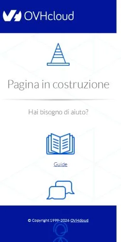 Förhandsvisning av webbplatsen Pagina in costruzione, medium i Italien för sponsrade artiklar