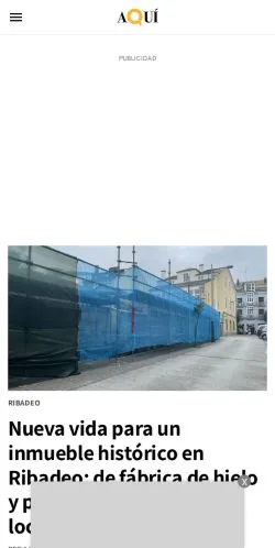Podgląd witryny AQUÍ Diario, medium z kraju Hiszpania do artykułów sponsorowanych