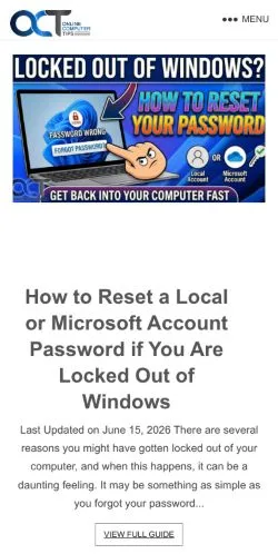 Forhåndsvisning av nettstedet Online Computer Tips, medium fra USA for sponsede artikler