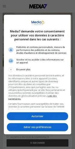 スポンサード記事向けのフランスメディア、Media7のサイトプレビュー