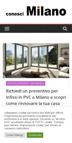 스폰서 기사용 이탈리아 매체 Conosci Milano 사이트 미리보기