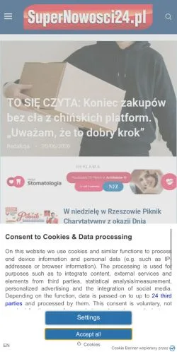 Anteprima del sito Super Nowości, media di Polonia per articoli sponsorizzati